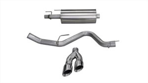 Ford F-150 Performance Exhaust - Single Side Exit - CORSA Performance - Cat Back Sport + Dual 4in Tips - Polished - `15-`20